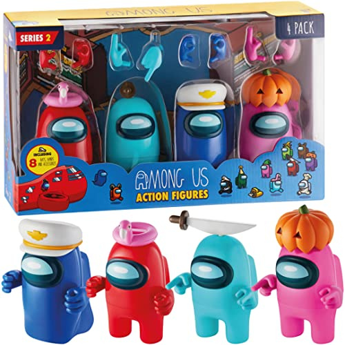 Among Us Serie 2 Actionfiguren, 4er-Pack, Figuren und Zubehör, 11 cm