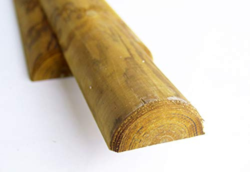 nextradeitalia CF da 10PZ Mezzi Pali in Legno CM 8 Lunghezza CM 150 H per Recinzione trattati impregnati per staccionata/steccato Mezzo Palo Tondo