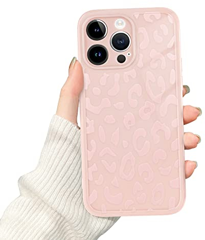 Newseego iPhone 14 Pro Max Case Cover for Girls Women, Cute Leopard Print Pattern Design Phone Case Soft Slim Silicone Camera Protection Shockproof Bumper Cover for iPhone 14 Pro Max - Pink