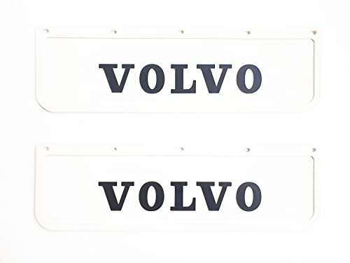 Lot de 2 bavettes Garde-Boue en Caoutchouc Blanc Rigide pour Camion et remorque Volvo avec Inscription en Relief 3D, 60 x 18 cm