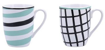 Bidasoa ZIGZAG - Set 2 Mugs Porcelana Surtidos 33Cl