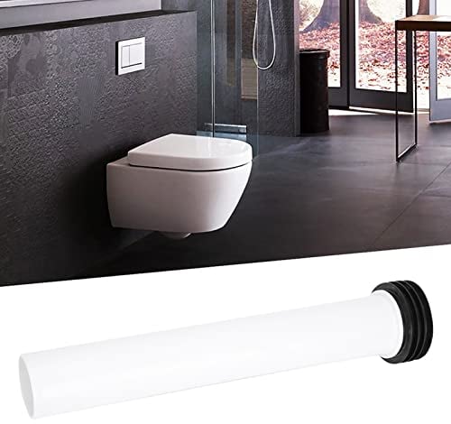 Tubo di scarico per serbatoio dell'acqua del water nascosto bianco, tubo diritto allungato – accessorio per WC per una comoda installazione – realizzato in PP – adatto per scarico WC a parete