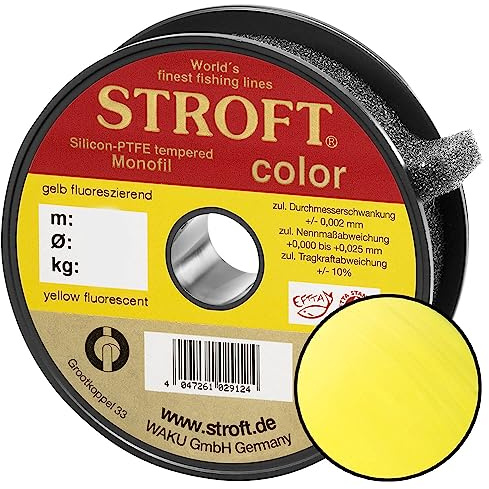 STROFT Color Monofile Angelschnur Gelb Fluo 0,18mm 3,1kg 200m