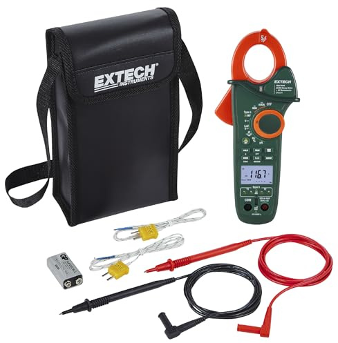 Extech EX623A 600A AC/DC Clamp Meter with IR and Dual Type K | True RMS, NCV, integr. IR-Thermometer, T1/T2 differential, LoZ, Tiefpassfilter, Einschaltstrom, DC uA
