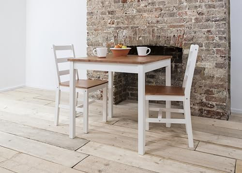 Noa and Nani Annika Bistro Table Kitchen Dining in White and Natural Pine