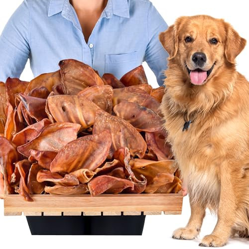 Schweineohren für Hunde 100 Stück (4kg) | Ganze getrocknete Schweineohren Kauartikel | 100% natürlich | Langanhaltender Kauspaß | Getreidefrei | Ideal für kleine & große Hunde