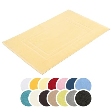 liebling Badvorleger, 100% hochwertige Baumwolle, Serie Borkum, 650 gr. / m², 50 x 70 cm, 60 Grad, Öko-Tex-Zertifiziert, schnelltrocknend, Farbe: vanille