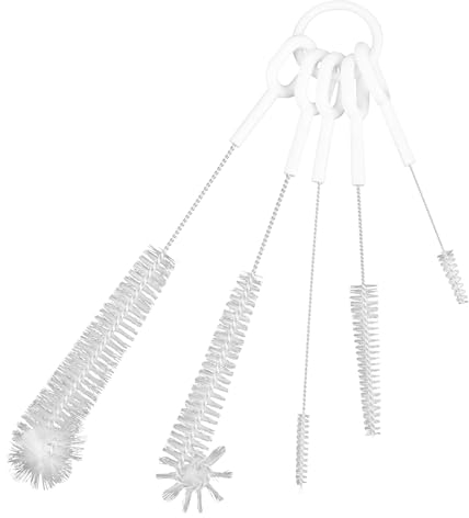 Dimeho 5 Pcs Bottle Brush Straw Cleaner Set Extra Long Baby Bottle Cleaning Brushes Narrow Neck Cup Covers Brush for Keyboards Wine Decanter Versatile Tool Kit for Kitchen Office Sink