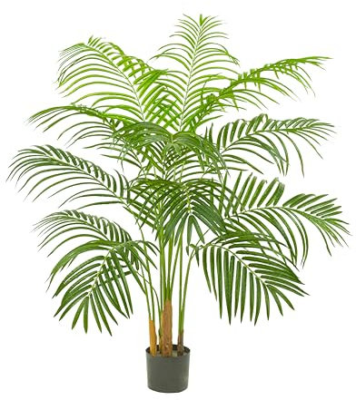 Palmier Artificiel Arnusa en Pot 120cm, Plante Artificielle Areca Interieur, Arbre Artificiel Décorative pour Salon Balcon Chambre Bureau (Pot Noir, 120cm)