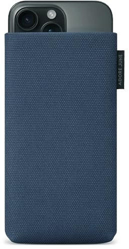 Adore June Handytasche Classic Recycled Blau kompatibel mit iPhone 16 Pro Max 2024, Moderne Nachhaltige R-PES Stoffe, Made in Europe