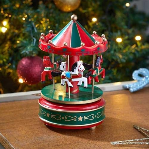 Marco Paul Weihnachtsszene, traditionelle, festliche Dorfszene, beleuchtete Weihnachtsdekoration, mit Drehmechanismus und Musik
