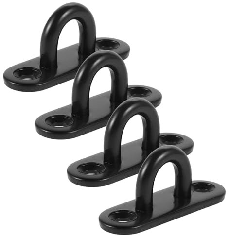 HOMOCONO Easy Install Ceiling Hooks 4 Pack Stainless Steel Wall Mount Hooks Pad Eye Plates for Ceiling Fan Wall
