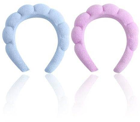 Lot De 2 Bandeaux En Éponge Moelleux Antidérapants Pour Soins De La Peau Et Lavage Du Visage - Accessoires Pour Femme