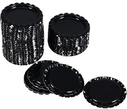 IWOWHERO 100stücke Schwarze Bierflasche Kronenkappen Für Partys Dekorative Flaschenverschlüsse Aus Langlebigem Weißblech Zum Heimwerken Und Gestalten Von Bierflaschen