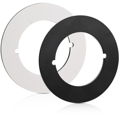 2pcs Scar Plates for Door Knob, Black Door Knob Plate Round Version Steel Door Lock Handle Cover Plate Door Hole Reinforcement Deadbolt Plate for Filler Fixing Repair Backplate