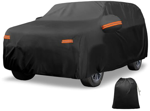 X AUTOHAUX Autoabdeckung für Kia EV9 210D-PU mit Türreißverschluss, wasserdicht, Winddicht, Sonnenschutz, Regenschutz, Schneeschutz