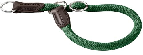 HUNTER Dressurhalsung FREESTYLE, Farbe: dunkelgrün, strapazierfähiges Tau mit Polyamid-Kern, weich & robust, wetterfest & pflegeleicht, ideal für Training & Alltag, Größe: L-XL