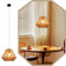 Deboola Hängelampe Boho Hängeleuchte Rattan - Φ25 Vintage Pendelleuchte Esstisch1 flammig Esstischlampe Retro Design mit E27 Fassung für Esszimmer Schlafzimmer Wohnzimmer Flur Küche(Ohne Leuchtmittel)