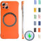 Generisch Ultra Thin Hard PC Magnetic Frameless Phone Case for iPhone, Frameless Magnetic Series Designed for iPhone 16 15 14 13 12 11 Pro Max Plus (Orange,for iPhone16 Pro)