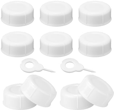 10pcs Narrow Baby Bottle Caps for Dr Brown & Medela Bottles, BPA Free Travel and Storage Baby Bottle Lids Replacement with Punch Needles for Ameda & More Accessories (White)