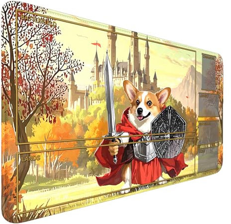 MTG Playmat Zones, 24 x 14 Funny Puppy MTG Mats Stitched Edges Trading Card with Storage Bag Smooth Rubber Surface Battle Game Mat
