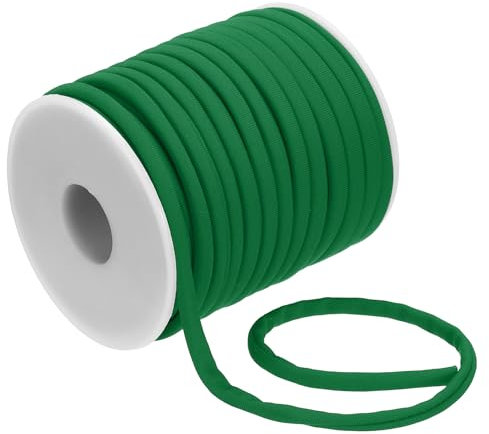 PATIKIL Flaches elastisches Nylonschnur, 21,87 Yard 5 mm dehnbares Spandex-Schnur-Gewebe elastische Schnur für Nähen Kleidung Haarbänder Zugband DIY Handwerk, Grün
