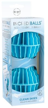 airpure INCREDiBALLS Scented Laundry Dryer Balls Starter Pack-Clean Skies, Blue, One Size