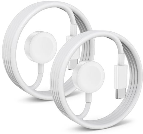 2 Pack for Apple Watch Charger Cable USB C Magnetic iWatch Charger Fast Charging Cord 1M for Apple Watch Series Ultra 2/Ultra/SE/9/8/7/6/SE2/5/4/3/2/1-White-2
