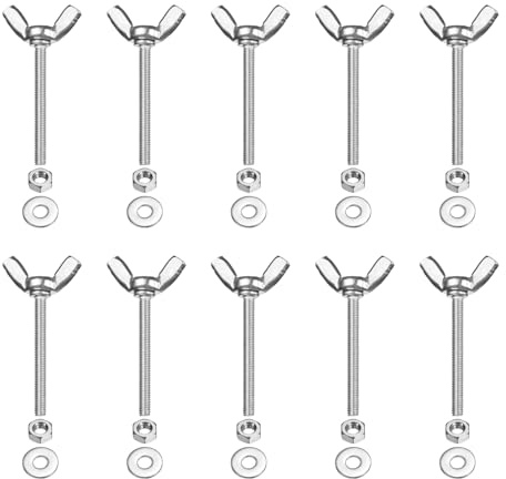 PATIKIL M3-0.5 x 30 mm Wing Butterfly Screw, 10 Pcs 304 Stainless Steel Wing Nuts and Bolts Machine Fastener Thumb Hand Screws for Electronic Equipment DIY Tools, Silver