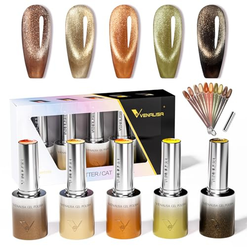 VENALISA Cat Eye Gel Nail Polish Set 5 Colours UV Gel Soak Off GC11