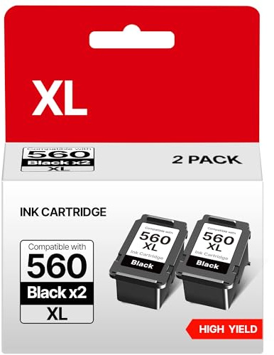 PG 560 XL Kompatibel für Canon PG 560 561 Patronen 560XL 560 XL 2er-Pack | Kompatibel für Canon TS5350i Patronen TS7450i TS5350a TS5351i TS7450a TS7451a TS5350 TS7450 TS5351 PG560XL Schwarz