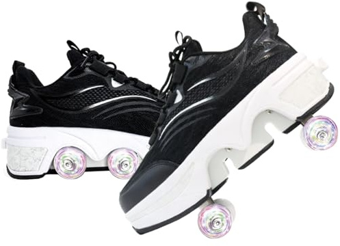 Schuhe Mit Rollen für Mädchen, Rollschuhe Damen Mit Einziehbaren Rädern,Roller Skate Shoes Als Weihnachts- und Geburtstagsgeschenke