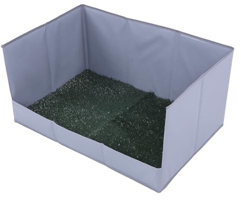 Focket Focket Tappetini per pipì in Erba per Cani, Tappetino in Erba Artificiale in PE Resistente Alla Masticazione con Vassoio a Tre Pareti Alte, Design Pieghevole per Vasino in per Cani per Viaggi