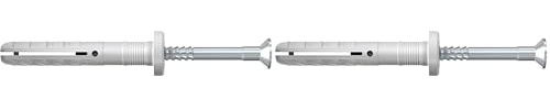 fischer - Cheville à frapper N 8 x 60/20 F avec collerette épaisse et clou tête fraisée/Boîte de 100 (Lot de 2)