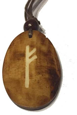 Fehu Rune - Kettenanhänger aus Knochen (braun) | Runen, Runenschmuck