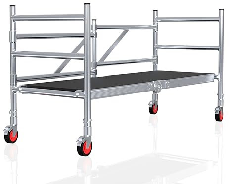 ASC Rollgerüst [2,9 Meter Arbeitshöhe] Leitergerüst - fahrbares Gerüst - Alu Gerüst fahrbar - Klappgerüst & Gerüst Alu