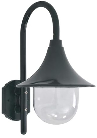 vidaXL Garten-Wandleuchte E27 42 cm Aluminium Dunkelgrün