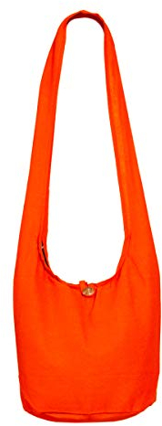 PANASIAM Schulterbeutel Damen & Herren, große & leichte Baumwolltasche, Umhängetasche mit Reißverschluss, Unisex Schultertasche, mittelgroße Tasche, orange