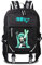 WANHONGYUE Hatsune Miku Anime Cosplay Rucksack Schultasche Laptop Backpack mit USB-Ladeanschluss Schwarz / 19