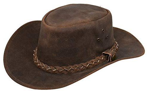 Infinity Leather Unisex Kamel Kamel Leder Busch Safari Aussie Cowboyhute Stil Klassische Western Wildleder Outback Hut L