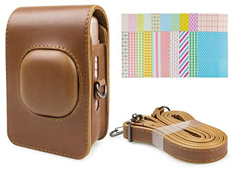kinokoo Case for Fuji Instax Mini LiPlay Hybrid Instant Film Camera - PU Leather Carrying Case for Instax Mini LiPlay to Protect Camera with Adjustable Shoulder Strap - Brown