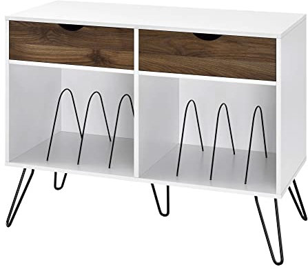 Ameriwood Home Concord Turntable Stand, Oak Look White