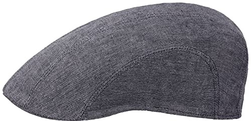 Stetson Madison Leinen Flatcap Schirmmütze Delave-Optik Herren und Damen Frühling Sommer grau 64 cm