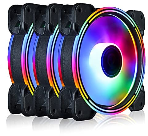 conisy 120 mm PWM PC Case Fan, 4 Pin 800-2000 RPM Adjustable High Airflow Cooling Fan for Computer Coolers and Radiators System |black|120 * 120 * 25 mm