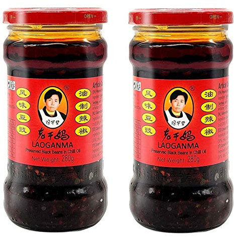 Laoganma Preserved Fermented Soybeans in Chilli Oil 280g (Pack of 2)