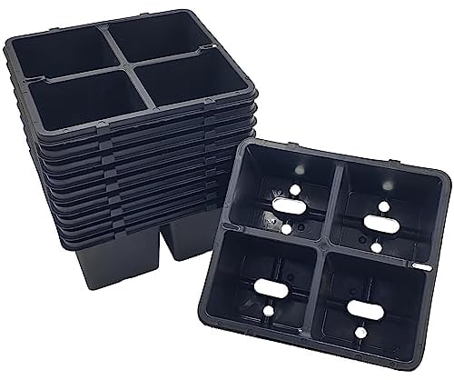 Gro Garden Products Seed Tray Propagator - 6 Multi Cell Plant Trays - Reusable Root Trainers - Seed Pot Plastic Trays for Plants - Pack of 20 Seedling Tray - 19.5cm x 18cm x 8cm Black Potting Tray