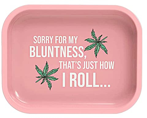 Pink Metal Rolling Tray - Tobacco Holding Smoking Accessory - Womens Pink Rolling Tray