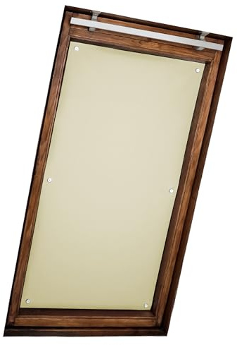 Home-Vision Verdunkelungsrollo ohne Bohren Dachfenster Creme F08-48cmx115cm | Thermorollo für Velux, mit Saugnäpfen, lichtundurchlässig, Hitzeschutz, Verdunklung