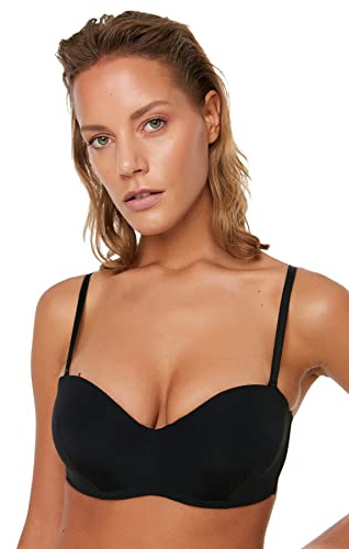 TRENDYOL Damen Trendyol Full Cap Without Filling Bra, Schwarz, 75B EU