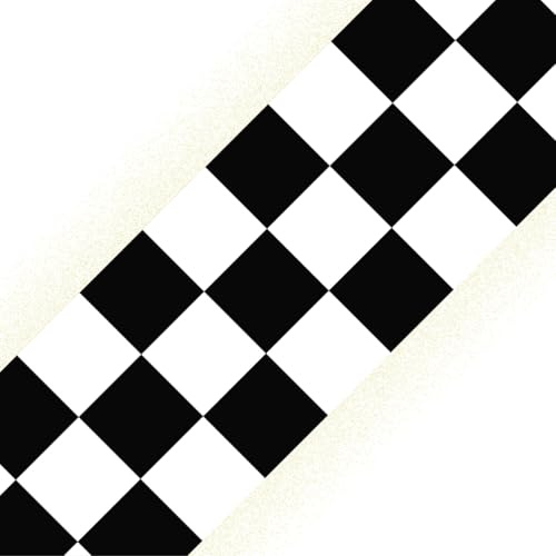 SuperDuperDecor | Chequered Flag Bedroom Wall Border | Peel and Stick Wallpaper Alternative | 1.3m Checkerboard Self Adhesive Strips for Racing Car Kids Rooms | x2